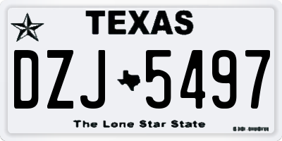 TX license plate DZJ5497