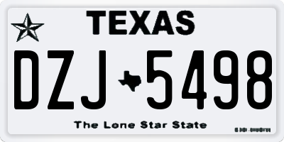 TX license plate DZJ5498