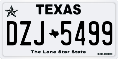 TX license plate DZJ5499
