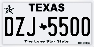 TX license plate DZJ5500