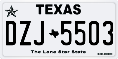 TX license plate DZJ5503