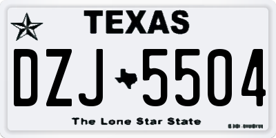 TX license plate DZJ5504