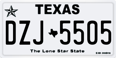 TX license plate DZJ5505