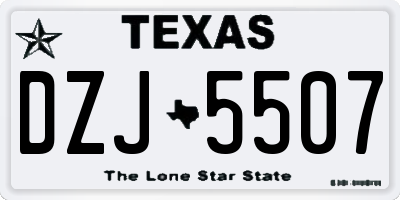 TX license plate DZJ5507
