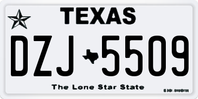 TX license plate DZJ5509