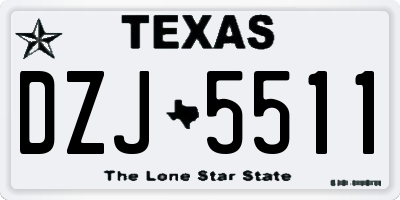 TX license plate DZJ5511