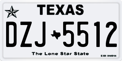 TX license plate DZJ5512