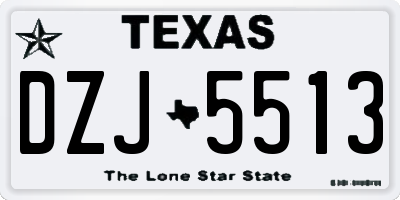 TX license plate DZJ5513