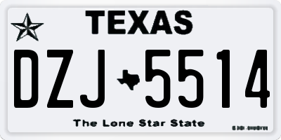 TX license plate DZJ5514
