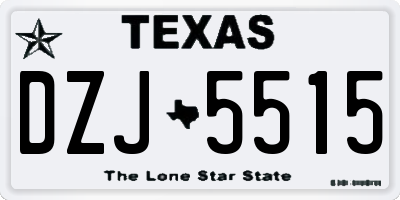 TX license plate DZJ5515