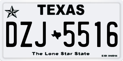 TX license plate DZJ5516