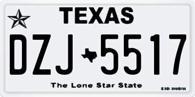 TX license plate DZJ5517