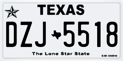 TX license plate DZJ5518