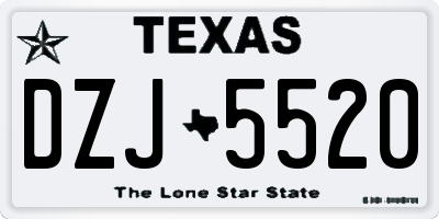 TX license plate DZJ5520