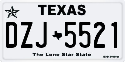 TX license plate DZJ5521