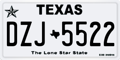 TX license plate DZJ5522