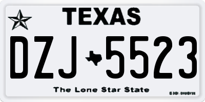 TX license plate DZJ5523