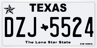 TX license plate DZJ5524