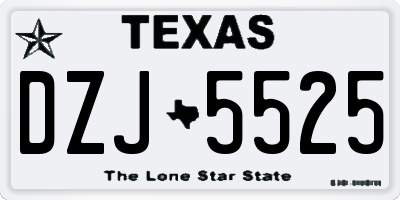 TX license plate DZJ5525