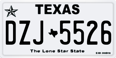 TX license plate DZJ5526