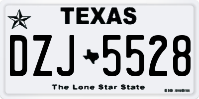 TX license plate DZJ5528