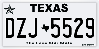TX license plate DZJ5529