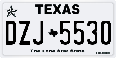 TX license plate DZJ5530
