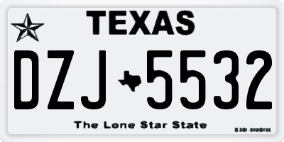 TX license plate DZJ5532
