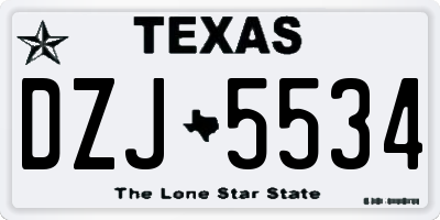 TX license plate DZJ5534