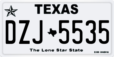 TX license plate DZJ5535