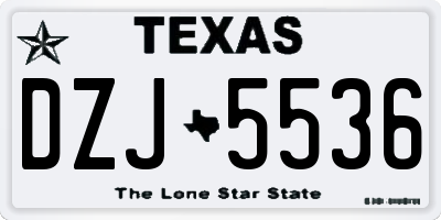 TX license plate DZJ5536