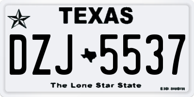 TX license plate DZJ5537