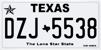 TX license plate DZJ5538