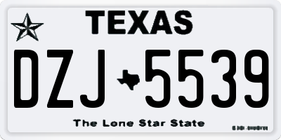 TX license plate DZJ5539