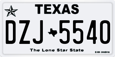 TX license plate DZJ5540