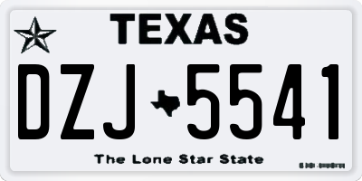 TX license plate DZJ5541