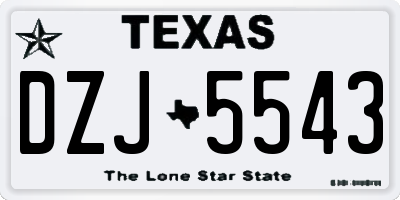 TX license plate DZJ5543