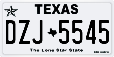 TX license plate DZJ5545
