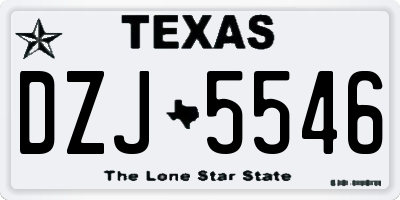 TX license plate DZJ5546