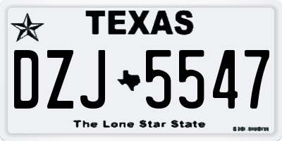 TX license plate DZJ5547