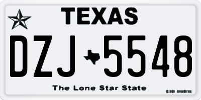 TX license plate DZJ5548