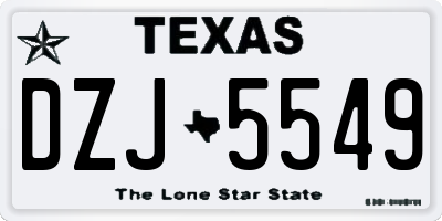 TX license plate DZJ5549