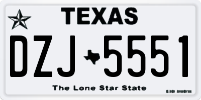 TX license plate DZJ5551