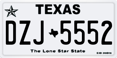 TX license plate DZJ5552