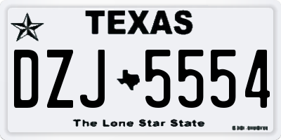 TX license plate DZJ5554