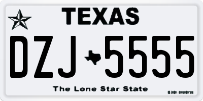 TX license plate DZJ5555