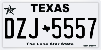 TX license plate DZJ5557