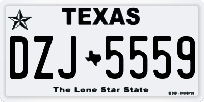 TX license plate DZJ5559
