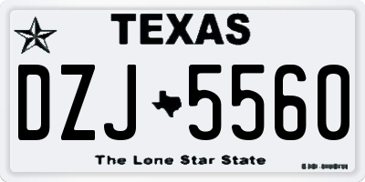 TX license plate DZJ5560
