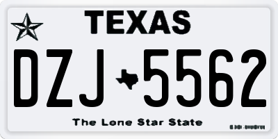 TX license plate DZJ5562